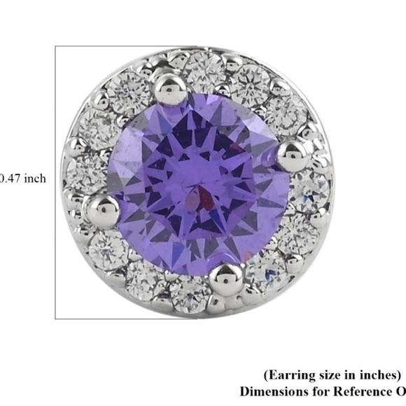 NWT Simulated Amethyst & Simulated Diamond Stud Earrings - Picture 8 of 8